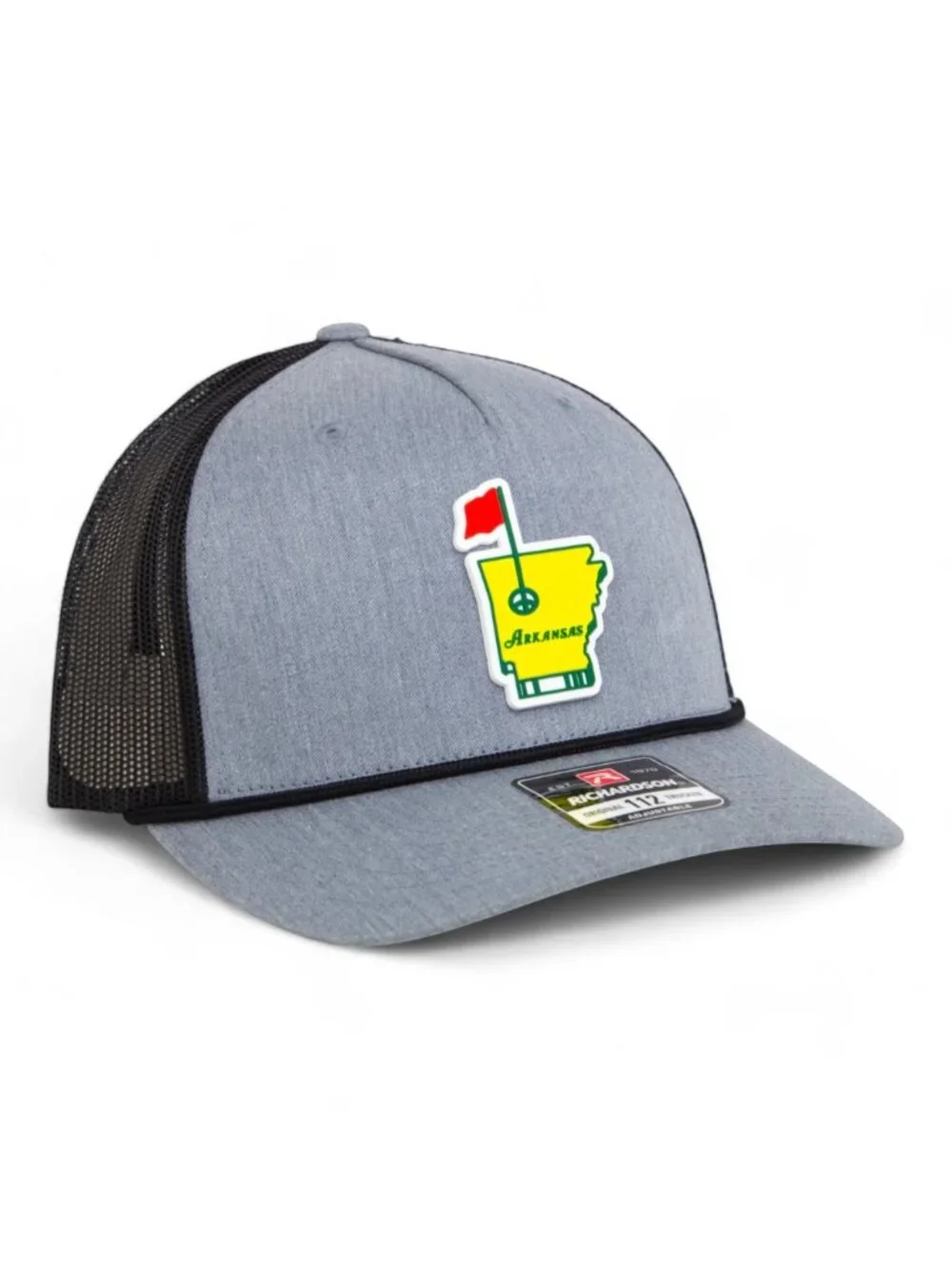 Arkansas Masters Golf 3D Snapback Trucker Rope Hat- Heather Grey/ Black